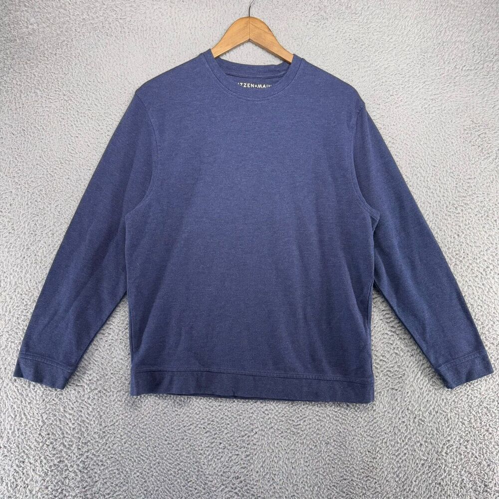 Mizzen Main Sweatshirt Men's Medium Blue Performance Crewneck Heather Fairway